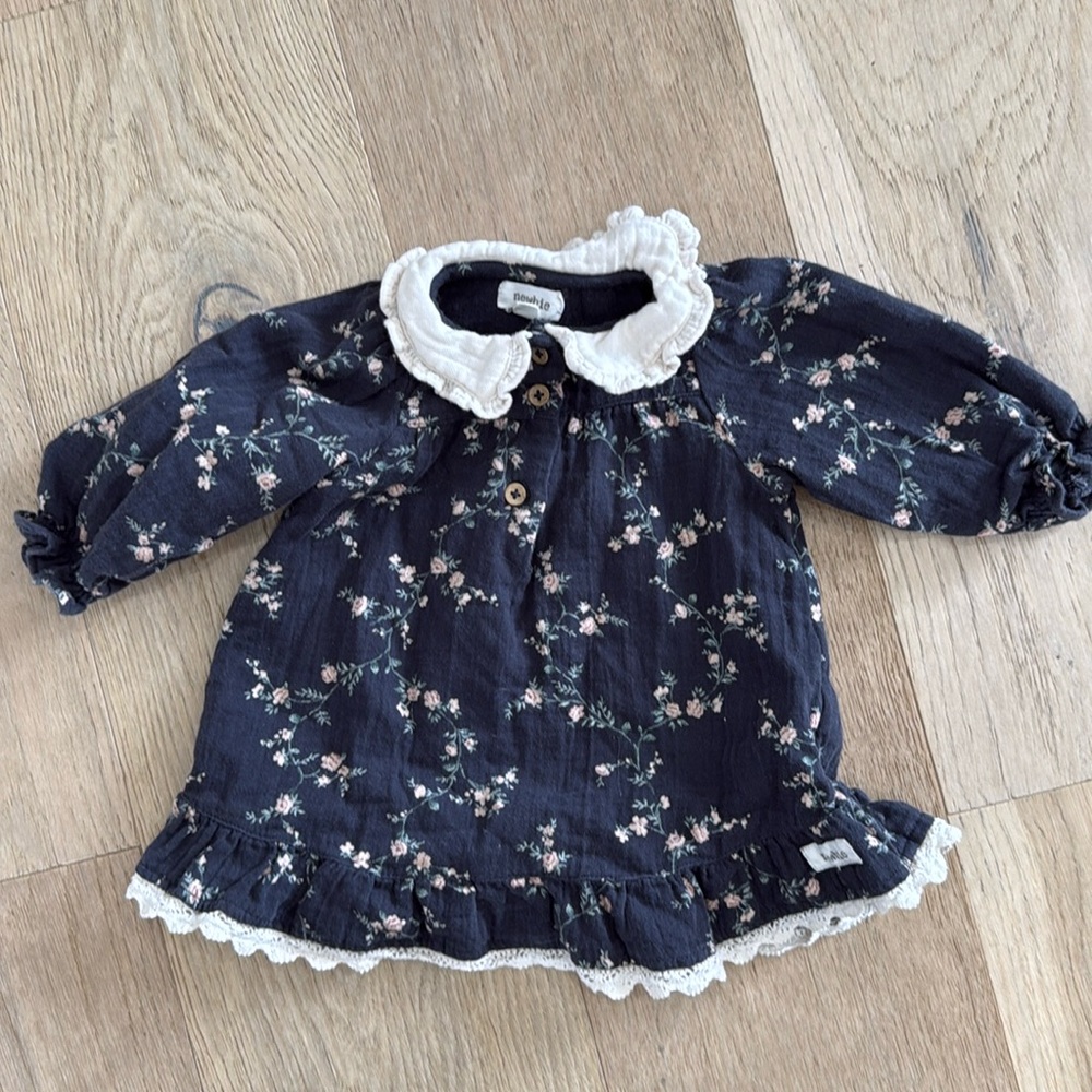 Newbie dress baby 4-6 months Swedish dress cotton with flowers